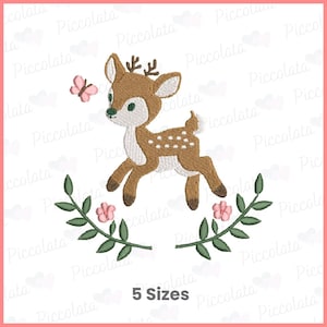 Deer Embroidery Design / Fawn Embroidery Design Baby Embroidery Design Digital Download for Embroidery Machines / Digital File