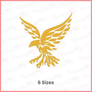 Eagle Machine Embroidery Design, Golden Eagle Crest Pattern (Digital Download)