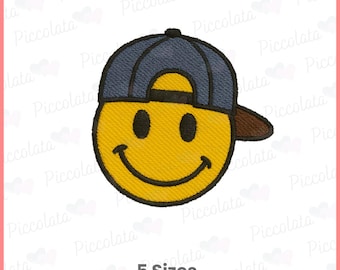 Smiley Face Embroidery Design | Cool Emoji Embroidery Design | Boys Machine Embroidery Design | Digital Download Machine Embroidery Design