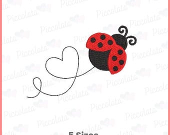 Ladybug Embroidery Design Cute DIY Stitch Pattern for Kids, Applique & Handmade Crafts