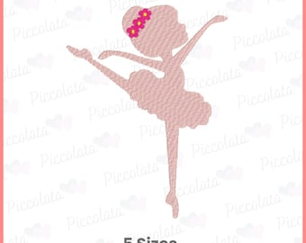 Ballerina Girl Embroidery Design, Dance Silhouette (Digital Download)