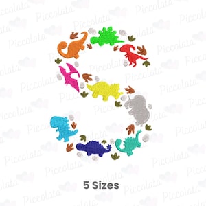 Borduurontwerp dinosaurus letter S – kinderalfabet machineborduurwerk – monogram dino-thema – direct downloaden
