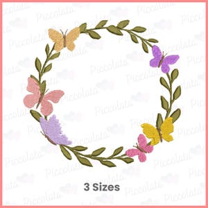 Butterfly Frame Embroidery Design / Butterfly Wreath Machine Embroidery Design / Digital Download for Embroidery Machines / Instant Download