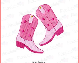 Pink Cowgirl Boots Embroidery Design | Western Pattern (Digital Download)