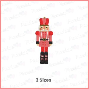 Nutcracker Embroidery Design - 3 Sizes | Christmas Soldier Applique File | Holiday Home Decor Machine Embroidery Pattern | Instant Download