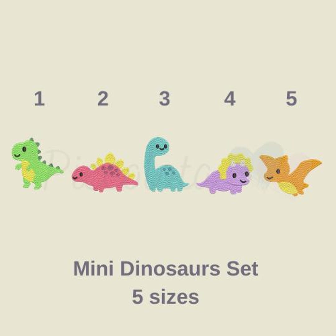 Mini Dinosaurs Embroidery Design / Dinosaur Embroidery Design ...