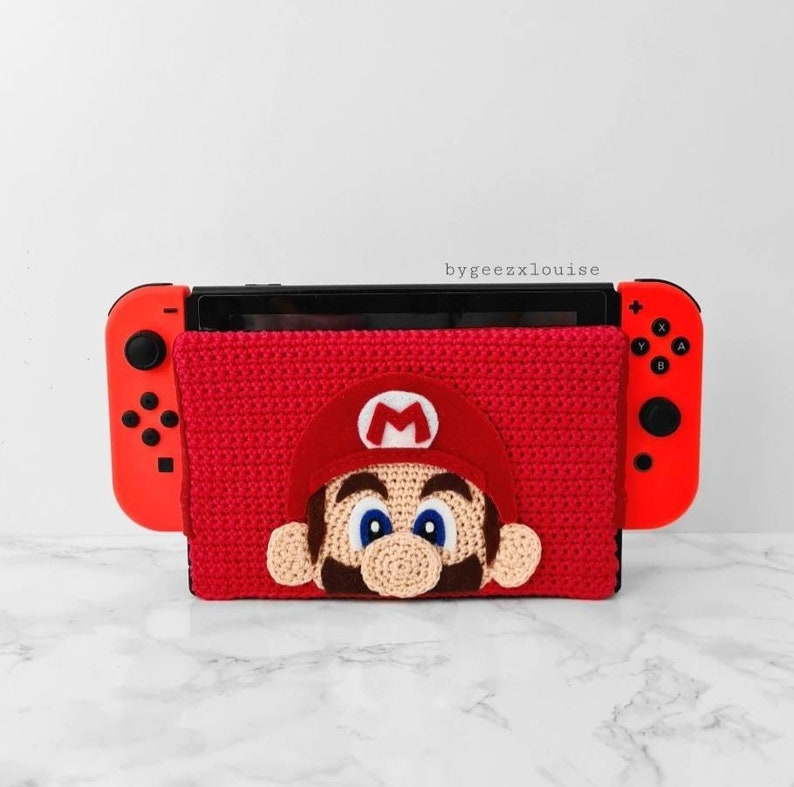 Crochet Nintendo Switch Dock Case Sleeve Mario Bros Mario Etsy