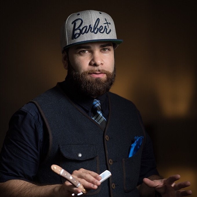 Barber Script Snapback Hat for Men & Women/ergonomically Designed