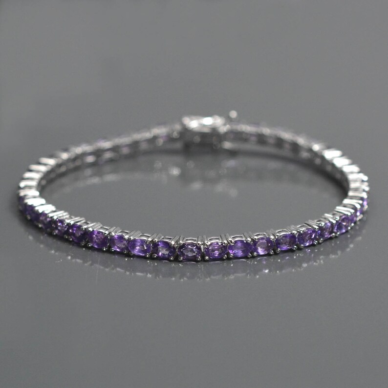 AmethystPour NaturelEn TennisBijoux Birthstone Argent Améthyste Bracelet 925De FemmesFévrier CdBoex