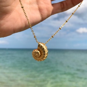 Sun Goddess Necklace, Gorgeous High Quality Seashell Necklace, Gold plated ocean necklace, Gold Seashell Necklace, Ocean Goddess