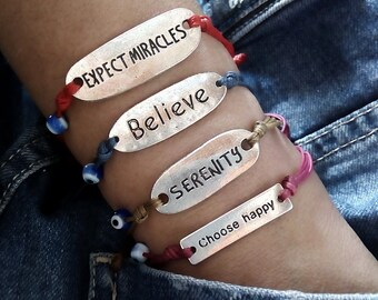 Quote Inspiration bracelet Inspirational womens gift Inspirational men Positive Inspiration jewelry Inspirational gifts Mindfulness gift