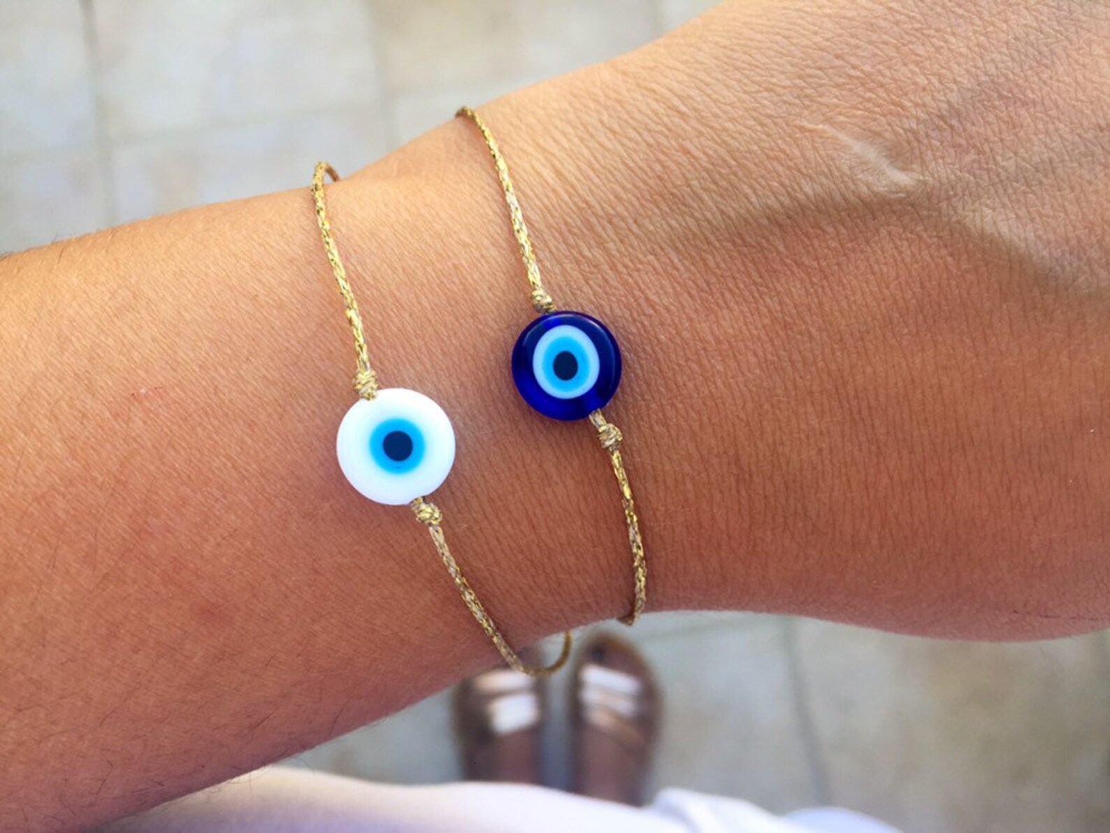 Greek evil eye bracelet gold Evil eye anklet Greek jewelry Etsy