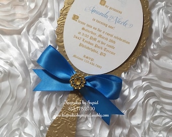 Mirror invitations- Midnight Princess, Princess Invitations, Mirror Invitations