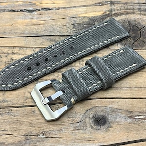 Custom-made, hand-rolled canvas Panerai strap - Handmade in Italy - Lug sizes 20, 22, 24, 25, 26, and 27 mm