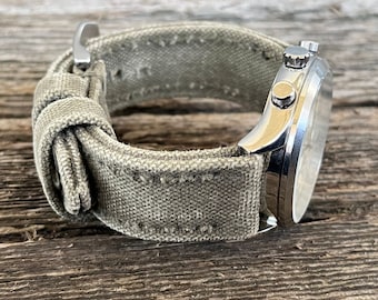 Uhrenarmband aus gerolltem Canvas für Panerai – handgefertigt in Italien – Ansa 20, 22, 24, 25, 26, 27 mm