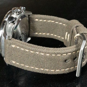 Correa de reloj de lona enrollada para Panerai - Hecha a mano en Italia - Ansa 20, 22, 24, 25, 26, 27 mm