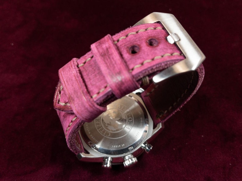 Watch Strap PANERAI compatible 22-24-26-27 mm Vacchetta Italian leather artigianale MADE in ITALY zdjęcie 3