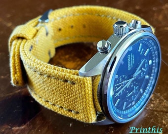 Op maat gemaakte, handgerolde canvas horlogeband voor Panerai - Handgemaakt in Italië - Lugbreedtes 22, 24, 26 en 27 mm