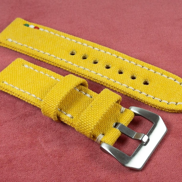 Watch Strap Canvas PANERAI compatible 24 mm - cinturino artigianale in tela marinara per PANERAI- Made in Italy -