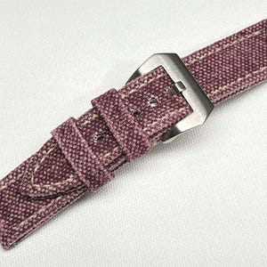 Correa de reloj de lona enrollada para Panerai - Hecha a mano en Italia - Ansa 20, 22, 24, 25, 26, 27 mm