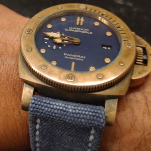 Watch Strap Canvas PANERAI compatible 24 mm - cinturino artigianale in tela marinara per PANERAI- Made in Italy -