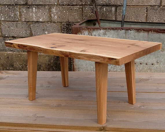 English Oak Live Edge Coffee Table Slab Top
