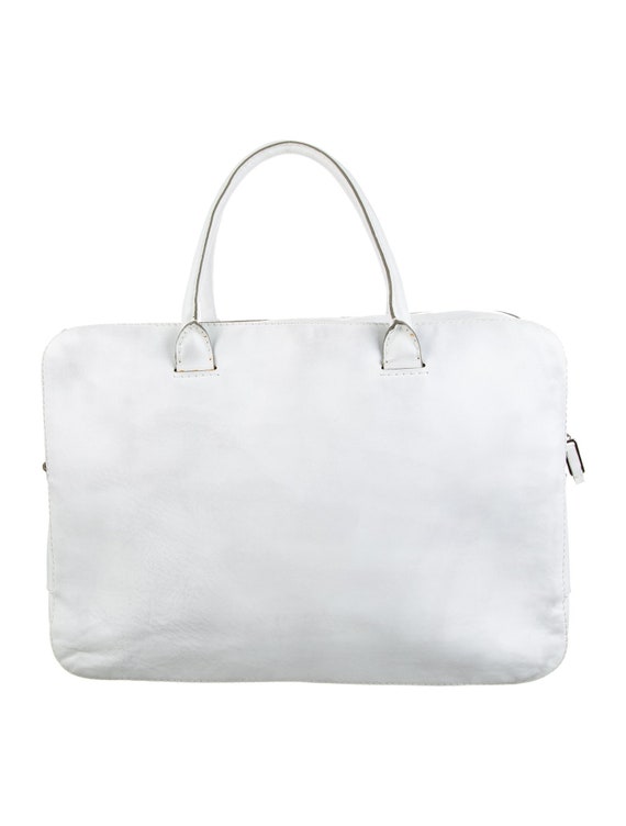 white leather briefcase