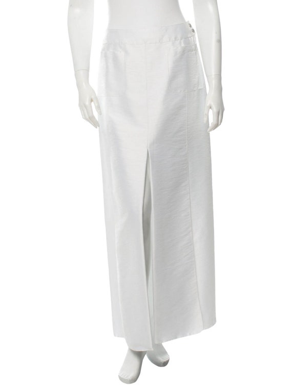 Chanel vintage white maxi split skirt US 8