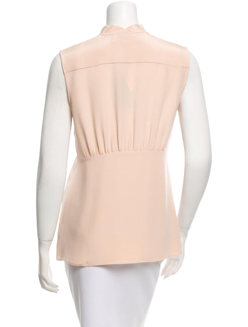 Derek Lam pale pink fringed silk top