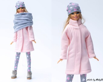 Doll clothes - Set 4 in 1 - Jacket Pants Hat Scarf - Clothes for 11.5 - 12 inches doll and 1/6 scale action figure Outfit Fashions for doll