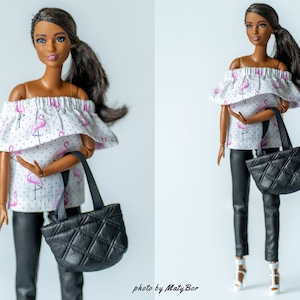 Puppenkleidung - Set 2 in 1 - Top und Hose - Kleidung für 12 Zoll Puppe und 1/6 Actionfigur