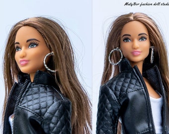 Doll bijouterie -  Earrings for doll - Rodium color earrings for 12 inches dolls and action figures Jewellery