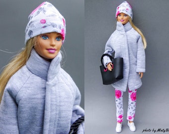Doll clothes - Set 3 in 1 - Jacket Pants Hat- Clothes for 11.5 - 12 inches doll and action figure
