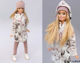 Doll clothes - Set 3 in 1 - Jacket Pants Hat- Clothes for 11.5 - 12 inches doll and action figure