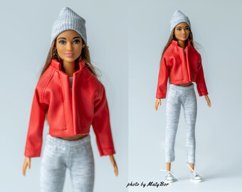 Doll clothes - Set 3 in 1 - Jacket Pants Hat- Clothes for 11.5 - 12 inches doll and action figure