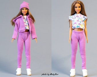 Doll clothes - Set 4 in 1 - Jacket Pants T-shirt Hat- Clothes for 11.5 - 12 inches doll and action figure