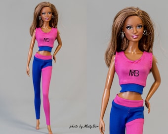 Doll clothes - Set 2 in 1 - Pants & top - Sport Suit Clothes for 11.5 - 12 inches doll and 1/6 scale action figure