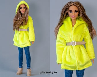 Doll clothes - Fur coat  - Clothes for 11.5 inches doll and action figure Outfit Fashions for dolls