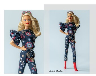 Doll clothes - Set 2 in 1 - Pants & top - Clothes for 11.5 - 12 inches doll and 1/6 scale action figure Outfit for doll Fashions for doll