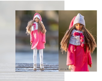 Vêtements pour poupée - Ensemble 4 en 1 - Manteau, pantalon, chapeau, écharpe - Vêtements pour poupées de 31,5 pouces