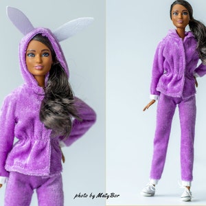 Puppenkleidung - Set 2 in 1 - Hose & Kapuzenjacke - Kleidung für 12 Zoll Puppe und 1/6 Actionfigur