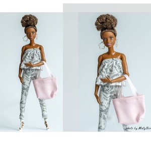 Vestiti per bambole - Set 3 in 1 - top, pantaloni e borsa - Vestiti per bambola da 12 pollici e action figure in scala 1/6