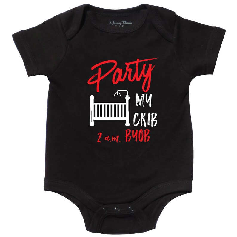 Party At My Crib Funny Baby Outfit Newborn Gift Etsy