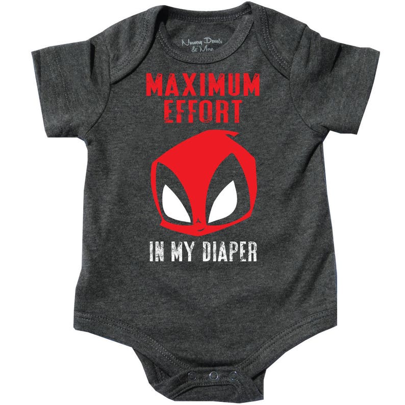 Deadpool Effort Maximum Dans Ma Couche Cadeau Drole De Etsy
