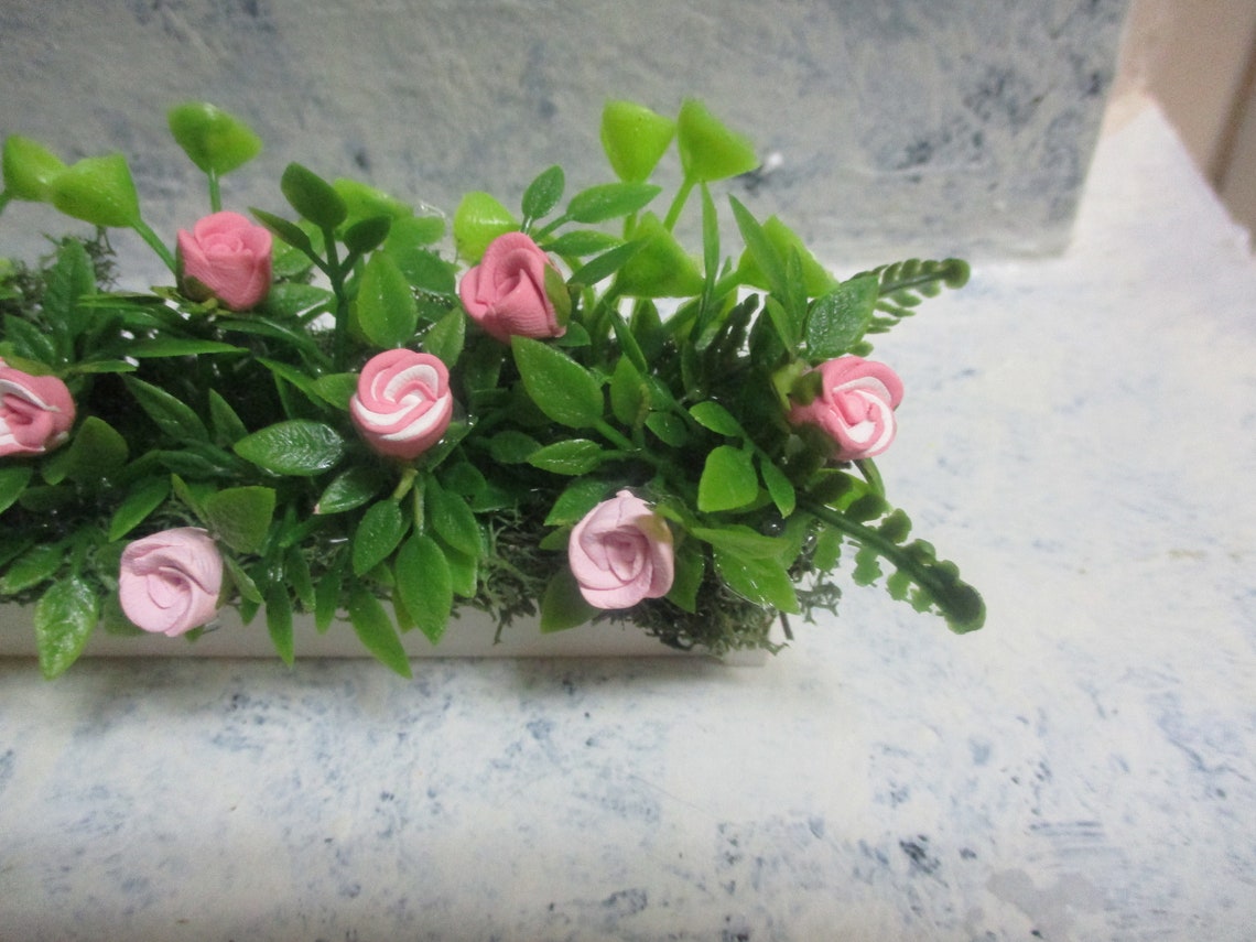 Miniature Polymer Rose Window Box - Dollhouse Garden Decor - Etsy