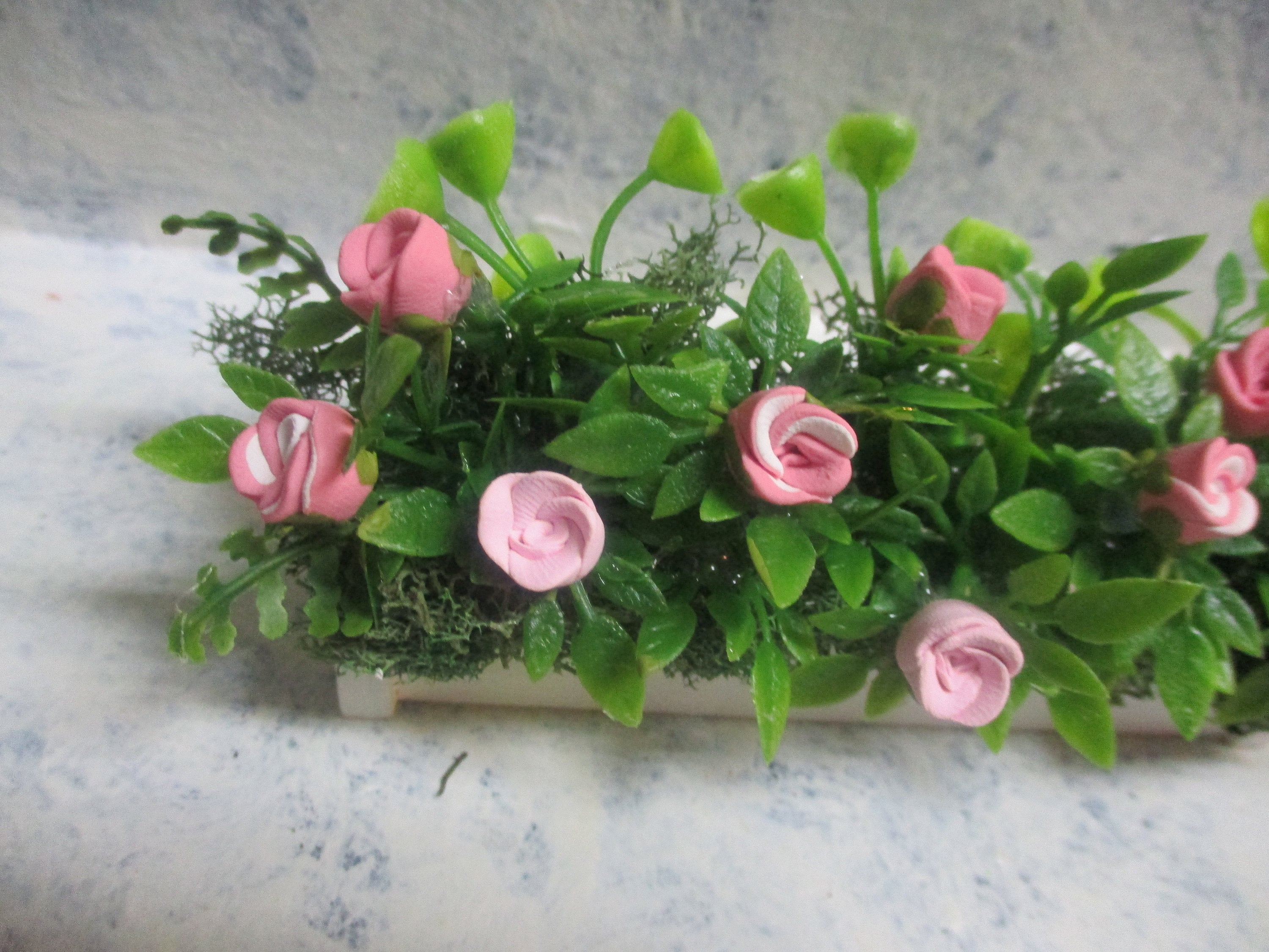Miniature Polymer Rose Window Box - Dollhouse Garden Decor - Etsy