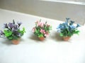 Miniature doll/dollhouse/terrace/patio terra cotta pot of lilies/choice of color avaiable