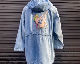 Dave Stevens Vintage Denim Jacket Embroidered by Hand
