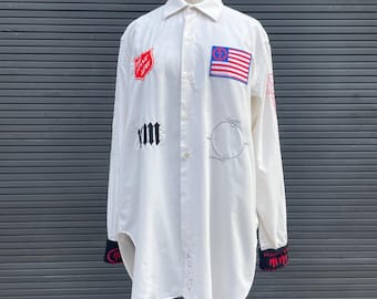 vintage shirt embroidered by hand with vintage patches “Marylin Manson”