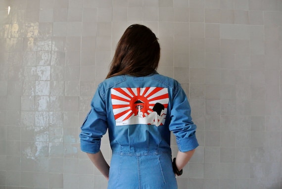 Blue Coverall in jean "Japanese girl"